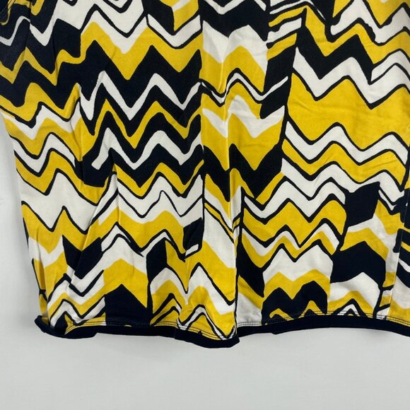 BNW Bianca Nygard Weekend Top Blouse Size 12 Black Yellow Sleeveless V Neck Stre - Picture 9 of 9